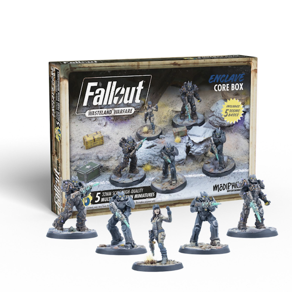 A look at the new Enclave miniatures for Fallout: Wasteland Warfare. (Image: Modiphius Entertainment)
