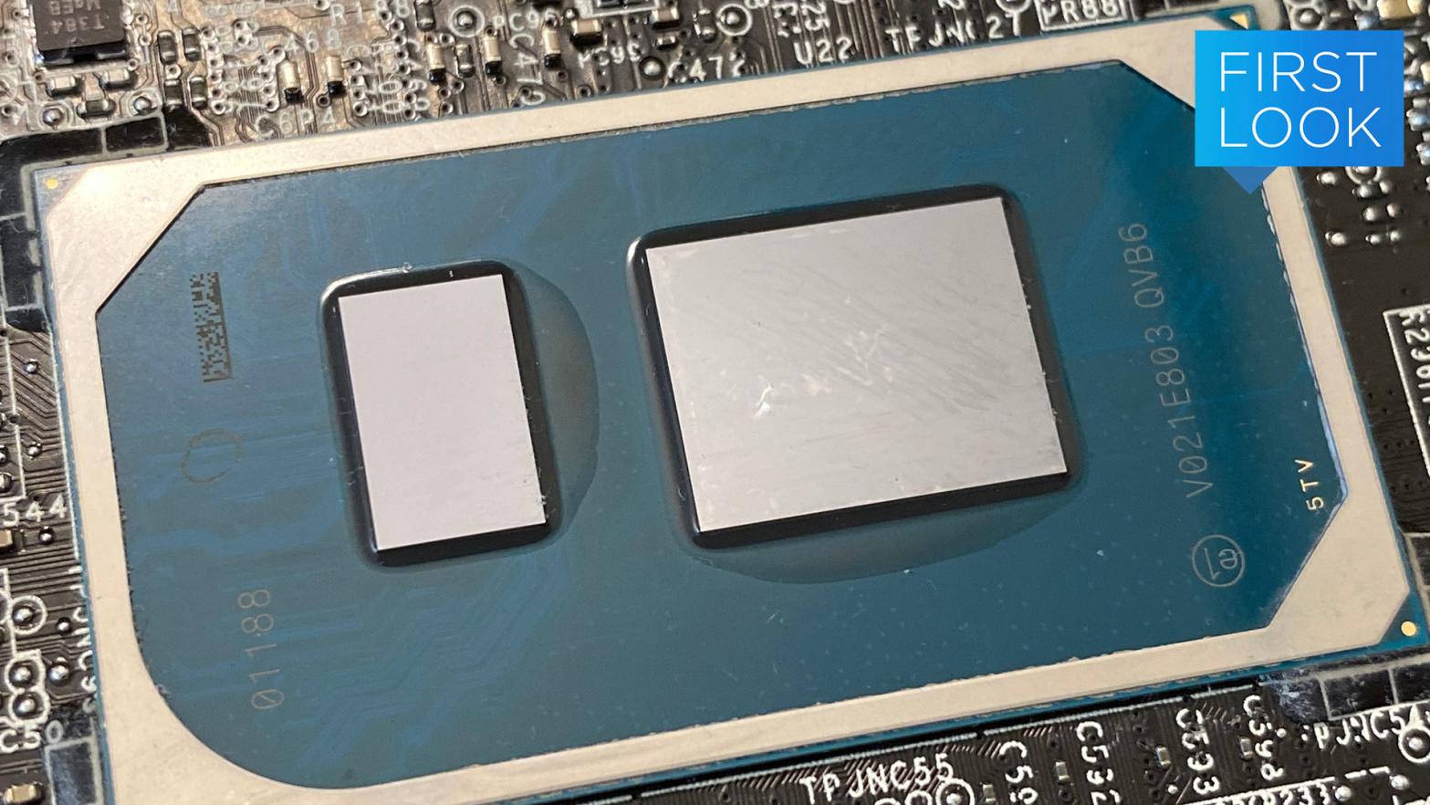 Intel's Tiger Lake processor as it appears in pre-production systems. (Photo: Intel)