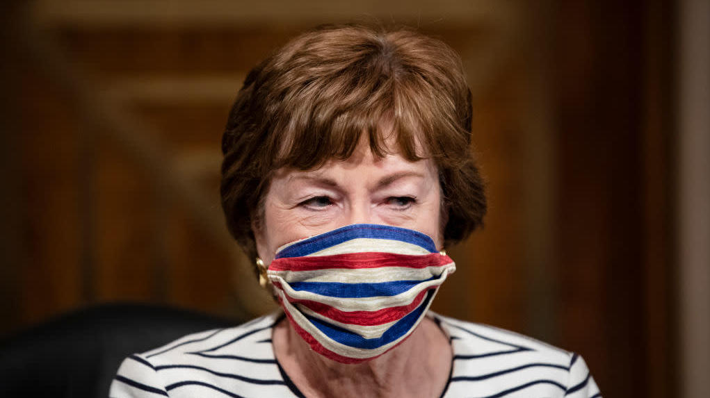 Sen. Susan Collins on Capitol Hill on July 21, 2020. (Photo: Samuel Corum, Getty Images)