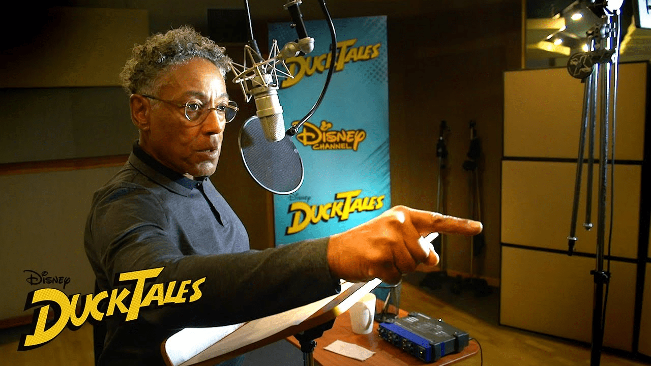 Giancarlo Esposito recording for DuckTales.  (Image: Disney)