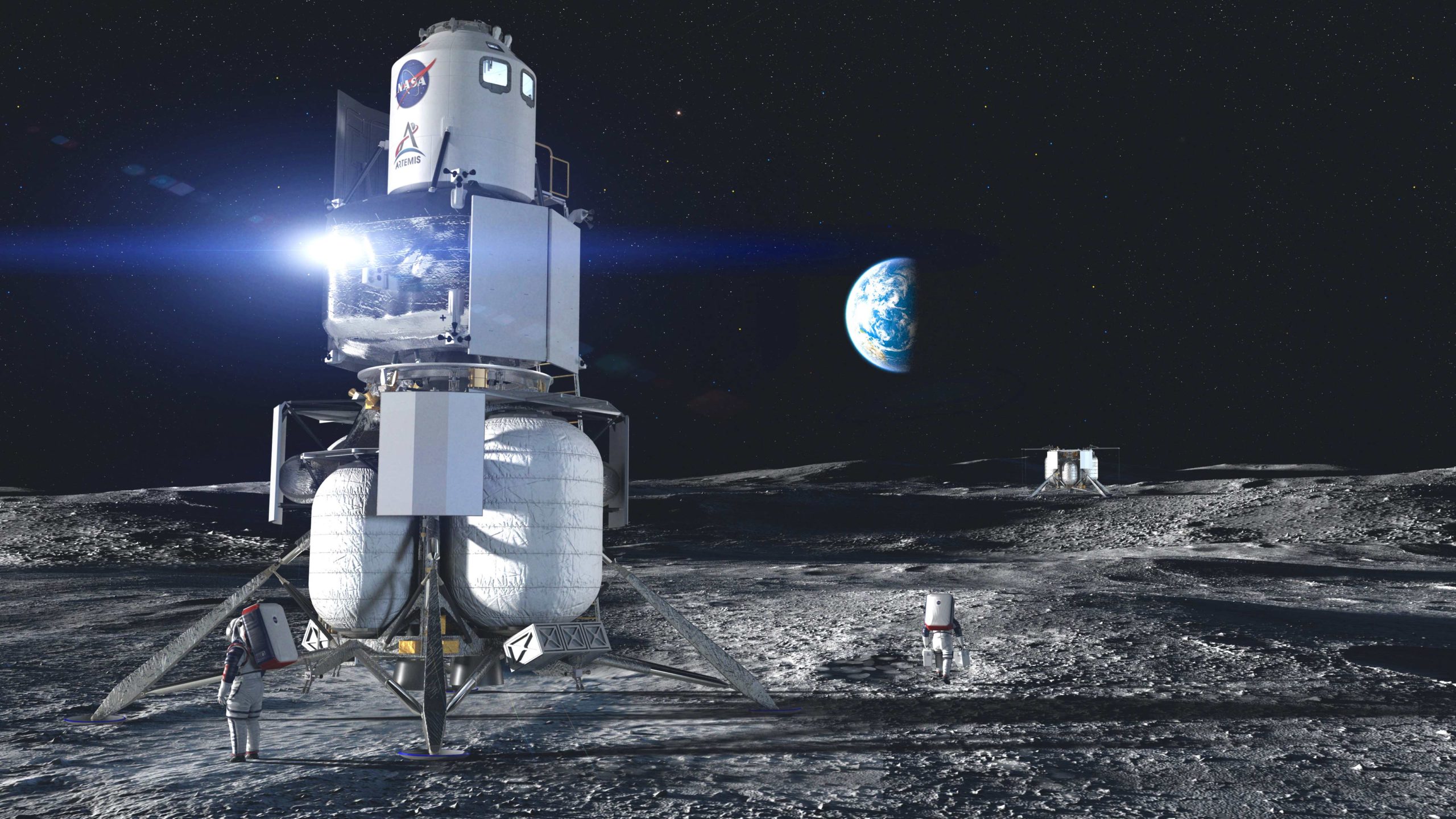Conceptual image of the Blue Origin lunar lander. (Image: Blue Origin)