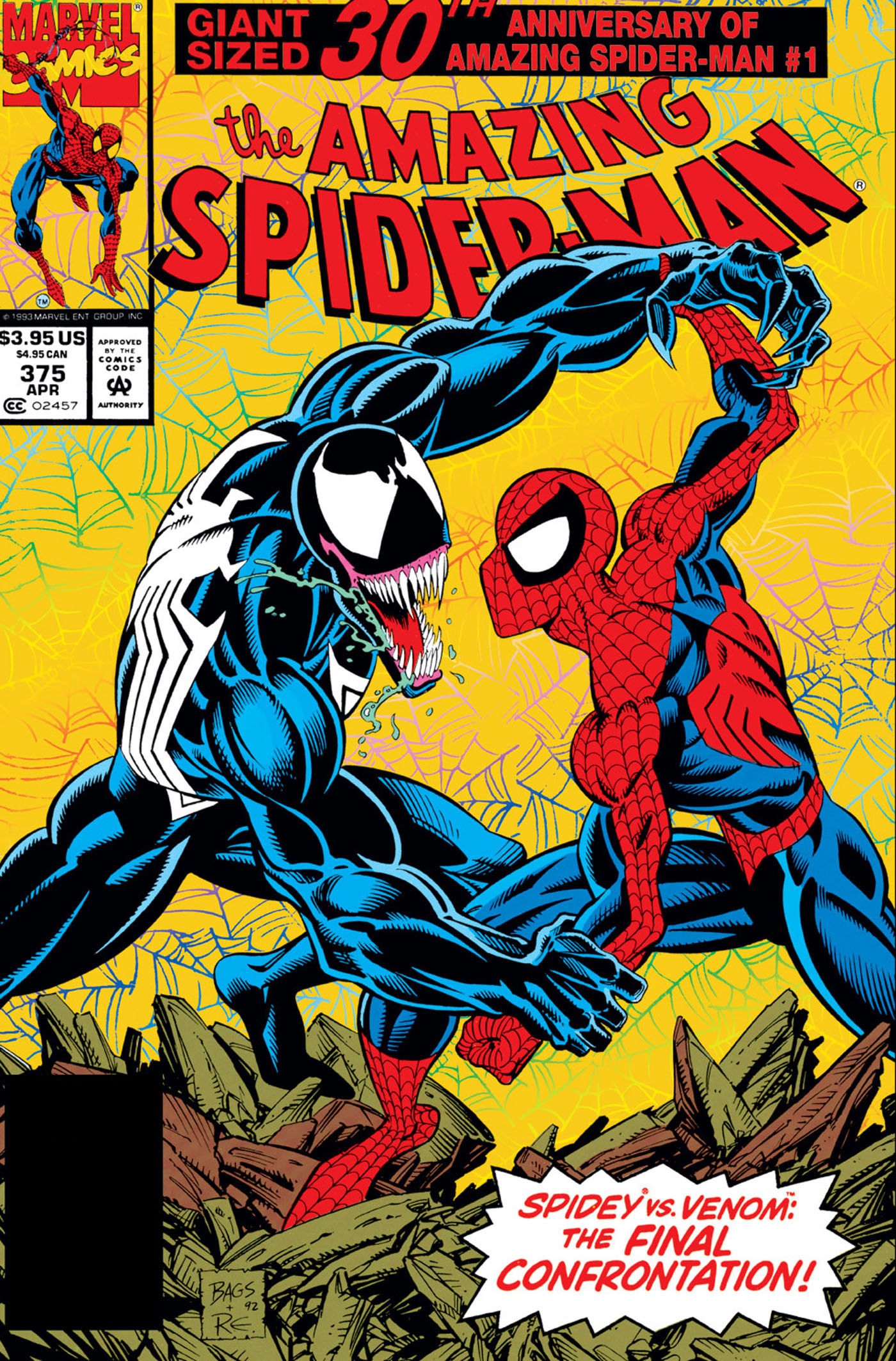 Cover of Amazing Spider-Man #375 by Mark Bagley. (Image: Marvel Comics)