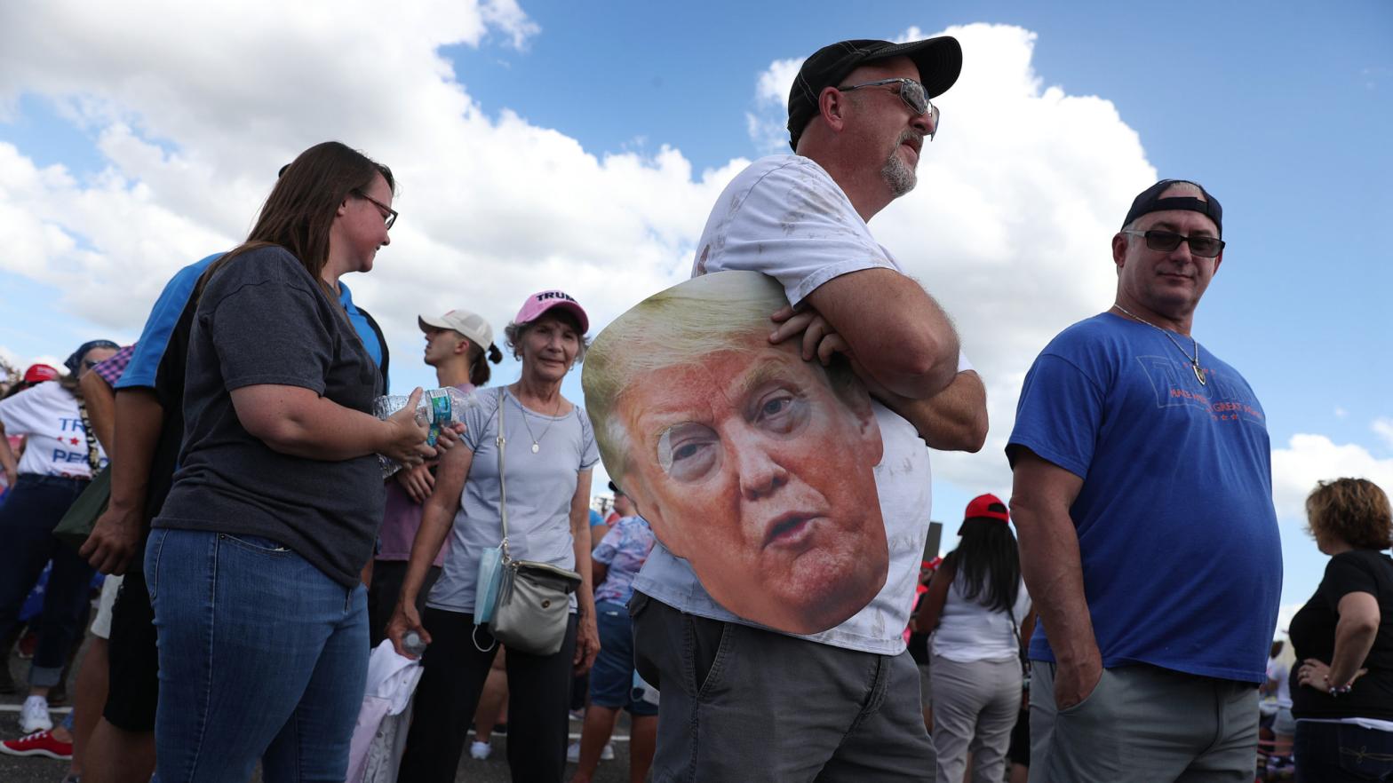 People wait in line for the arrival of President Donald Trump for his, 'The Great American Comeback Rally', at Cecil Airport on September 24, 2020 in Jacksonville, Florida.  (Photo: Joe Raedlie, Getty Images)