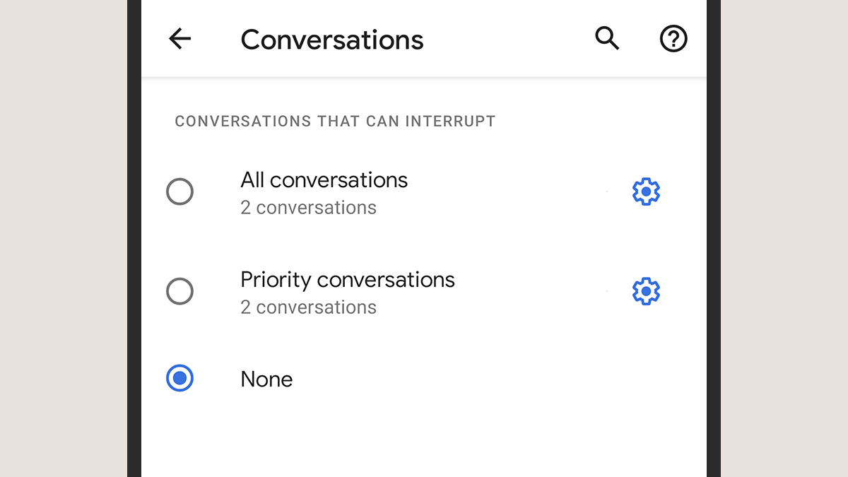 Priority conversations can break through Do Not Disturb. (Screenshot: Android)