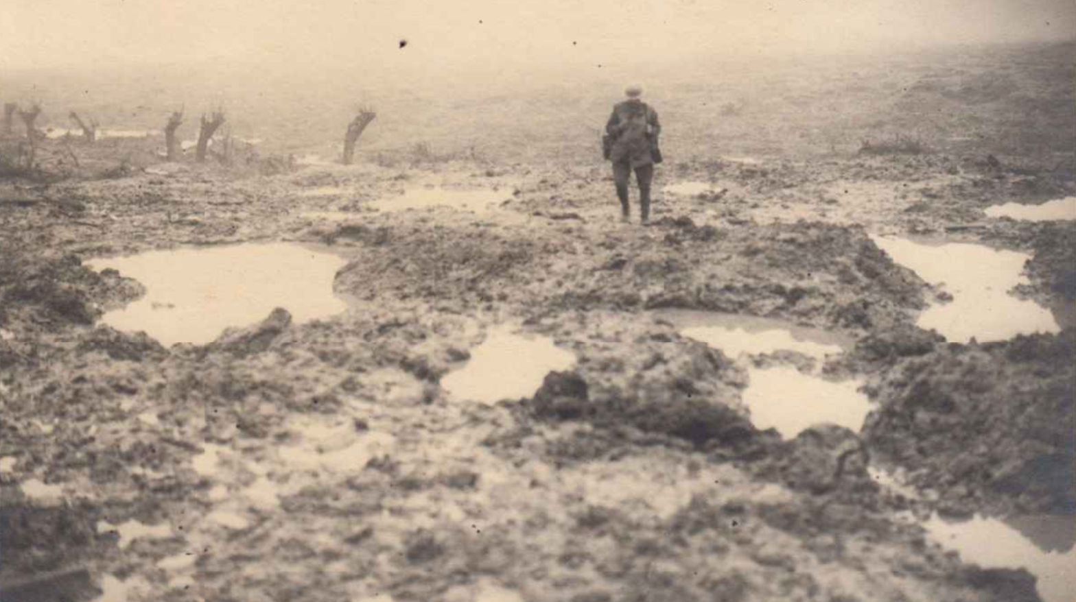 A Canadian soldier at Passchendaele, highlighting the deplorable conditions during the battle.  (Image: Canadian Great War Centre)