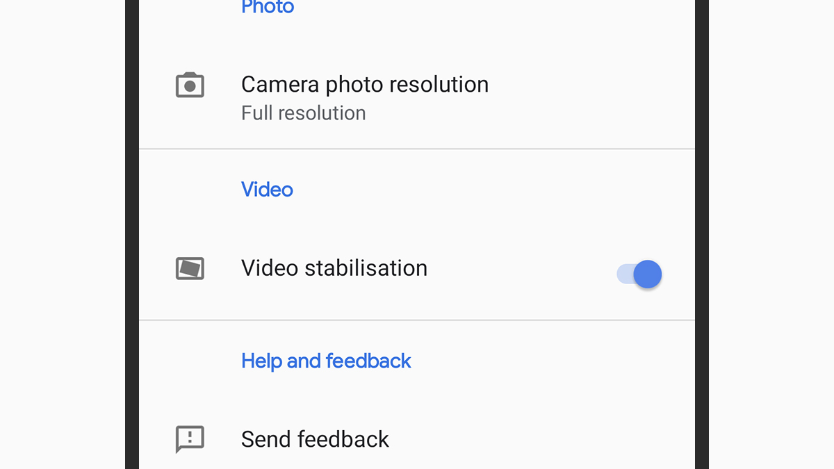 Know your video stabilisation options. (Screenshot: Android)