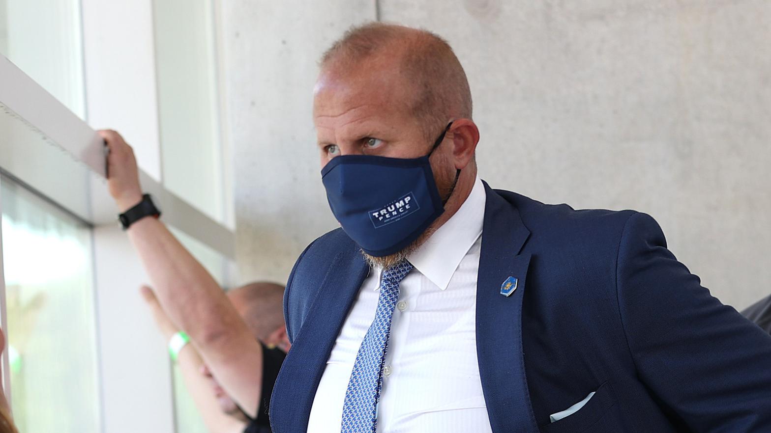 Then-Trump campaign manager Brad Parscale at a rally in Tulsa, Oklahoma in June 2020. (Photo: Win McNamee, Getty Images)