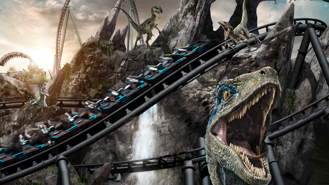 Artist rendering of the new Jurassic World roller coaster. (Image: Universal Studios)