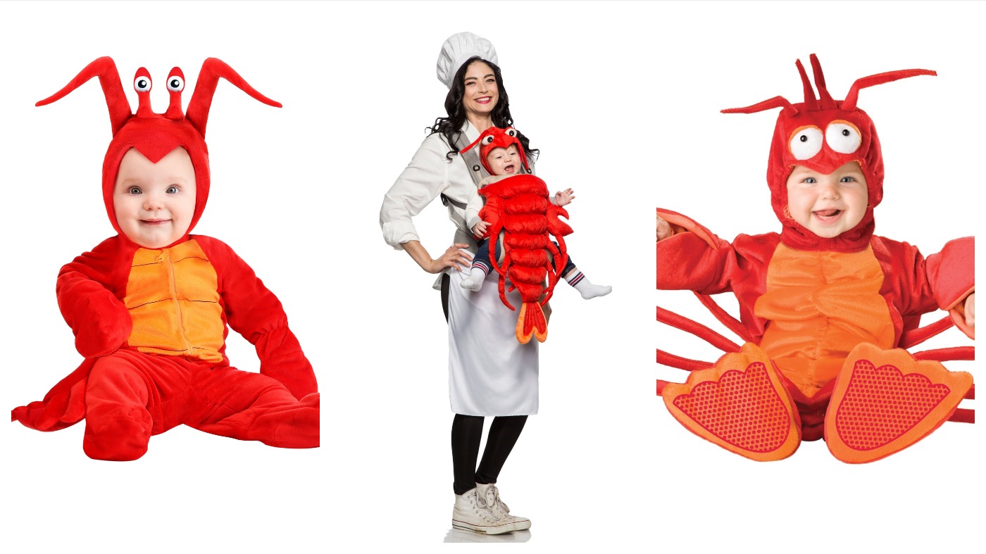 From left: Infant Rock Lobster, Master Chief Maine Lobster, Infant Lobster. (Image: Halloween Costumes)