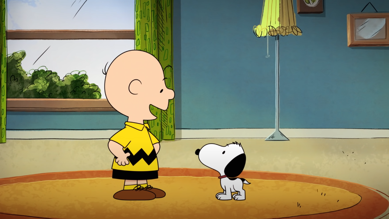 Snoopy and Charlie Brown.  (Image: Apple TV)