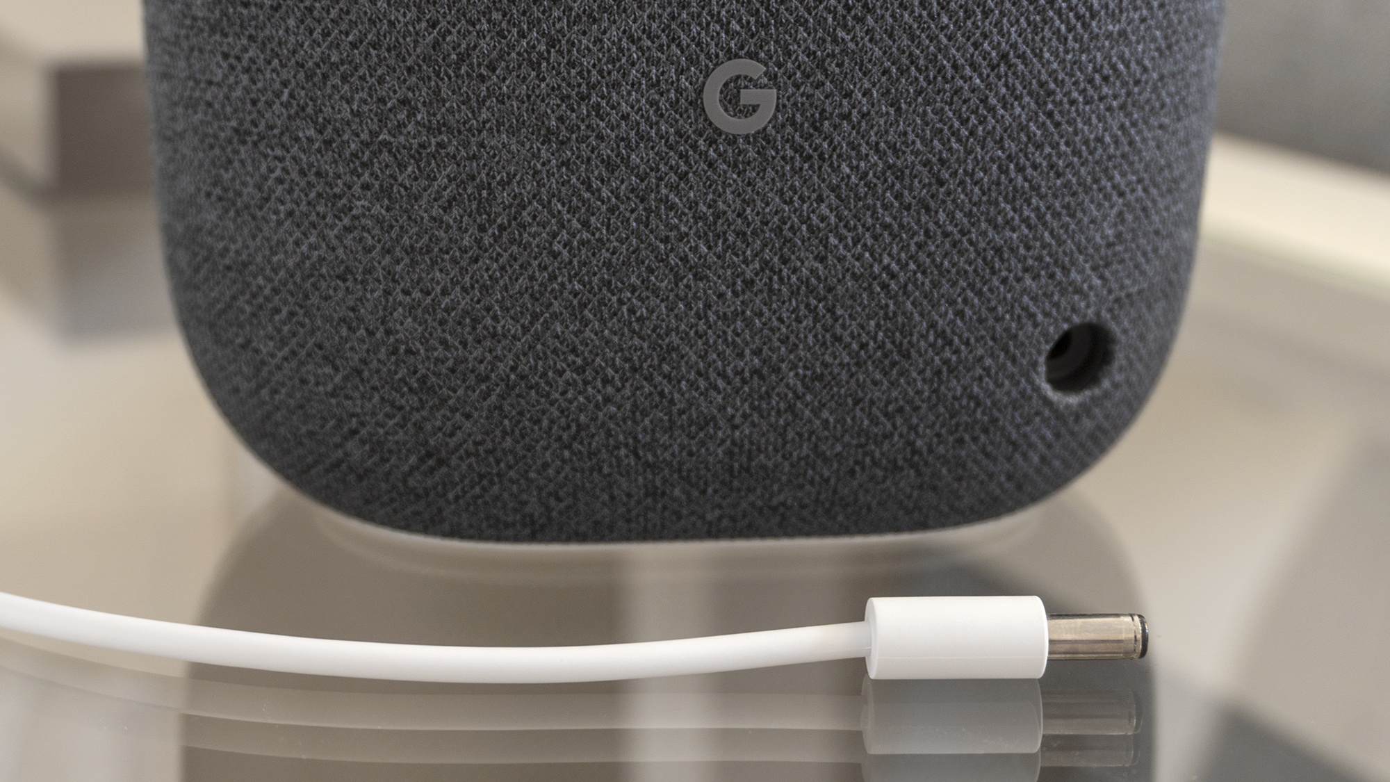 Proprietary power adapters are never a win, but the Google Nest Audio is power-hungry. (Photo: Andrew Liszewski - Gizmodo)