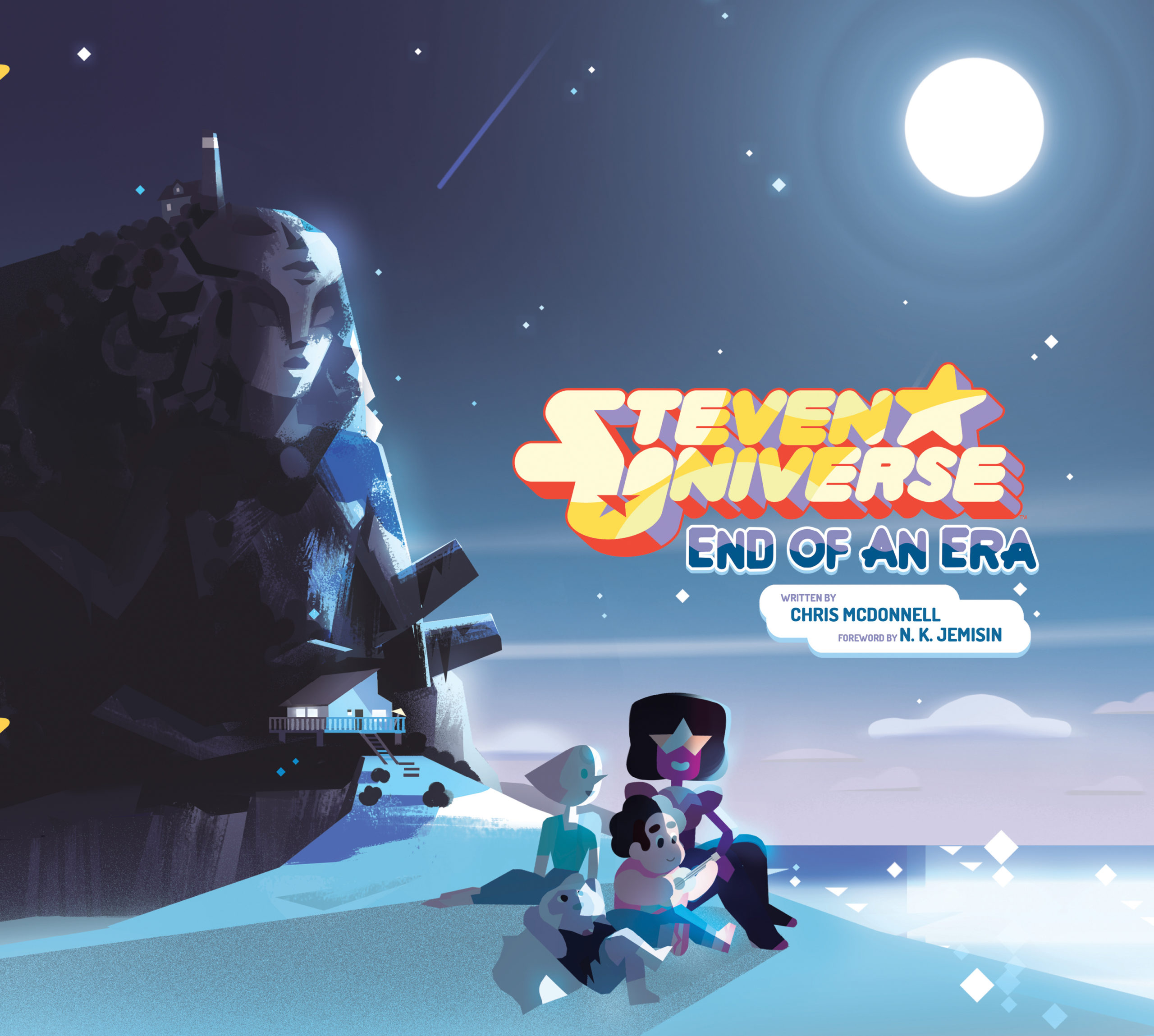 Pearl, Amethyst, Steven, and Garnet as they appear on the cover of Steven Universe: End of an Era. (Illustration: Abrams)