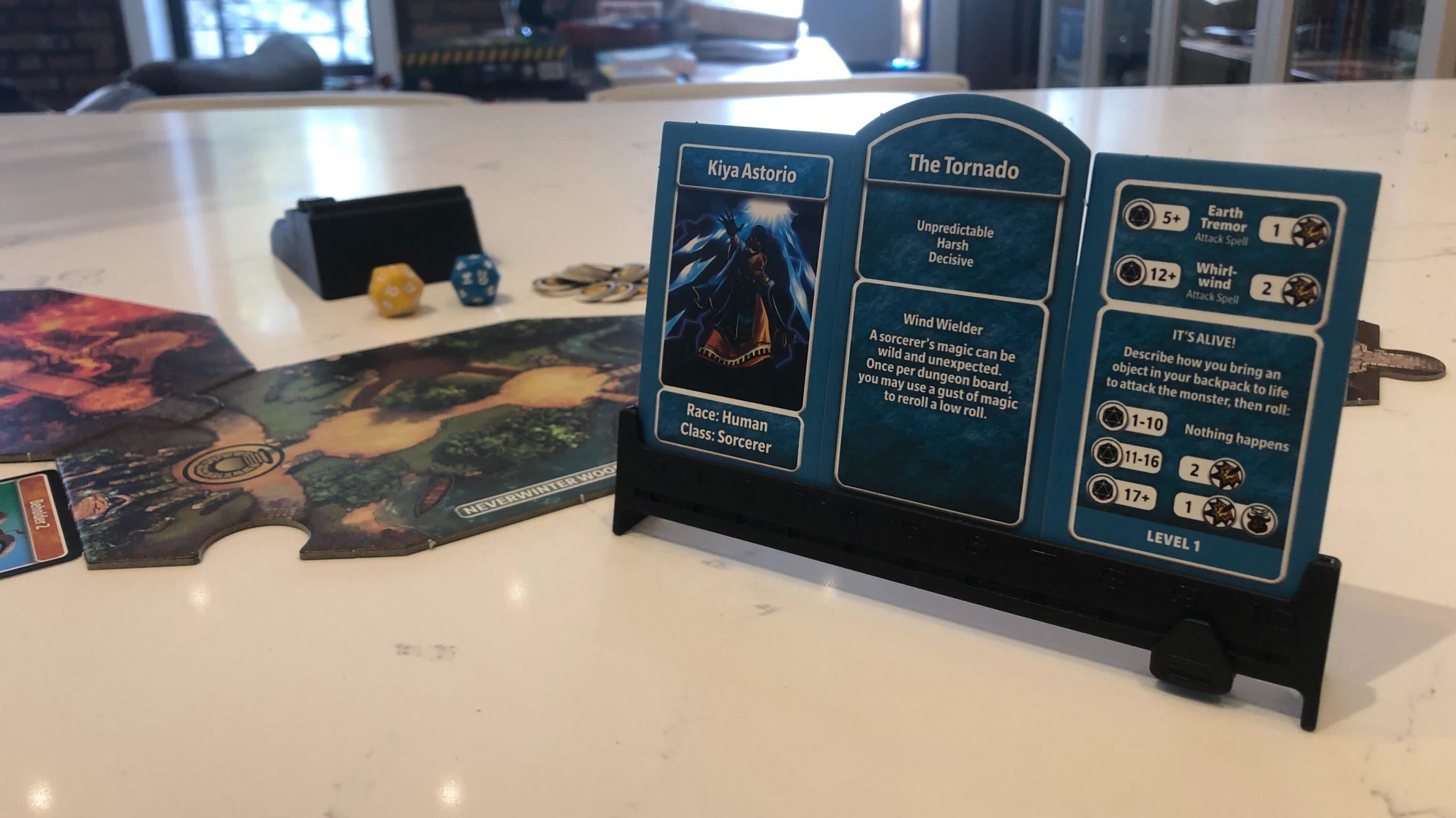 A look at the dungeon boards layout and character creation.  (Photo: Beth Elderkin for Gizmodo)