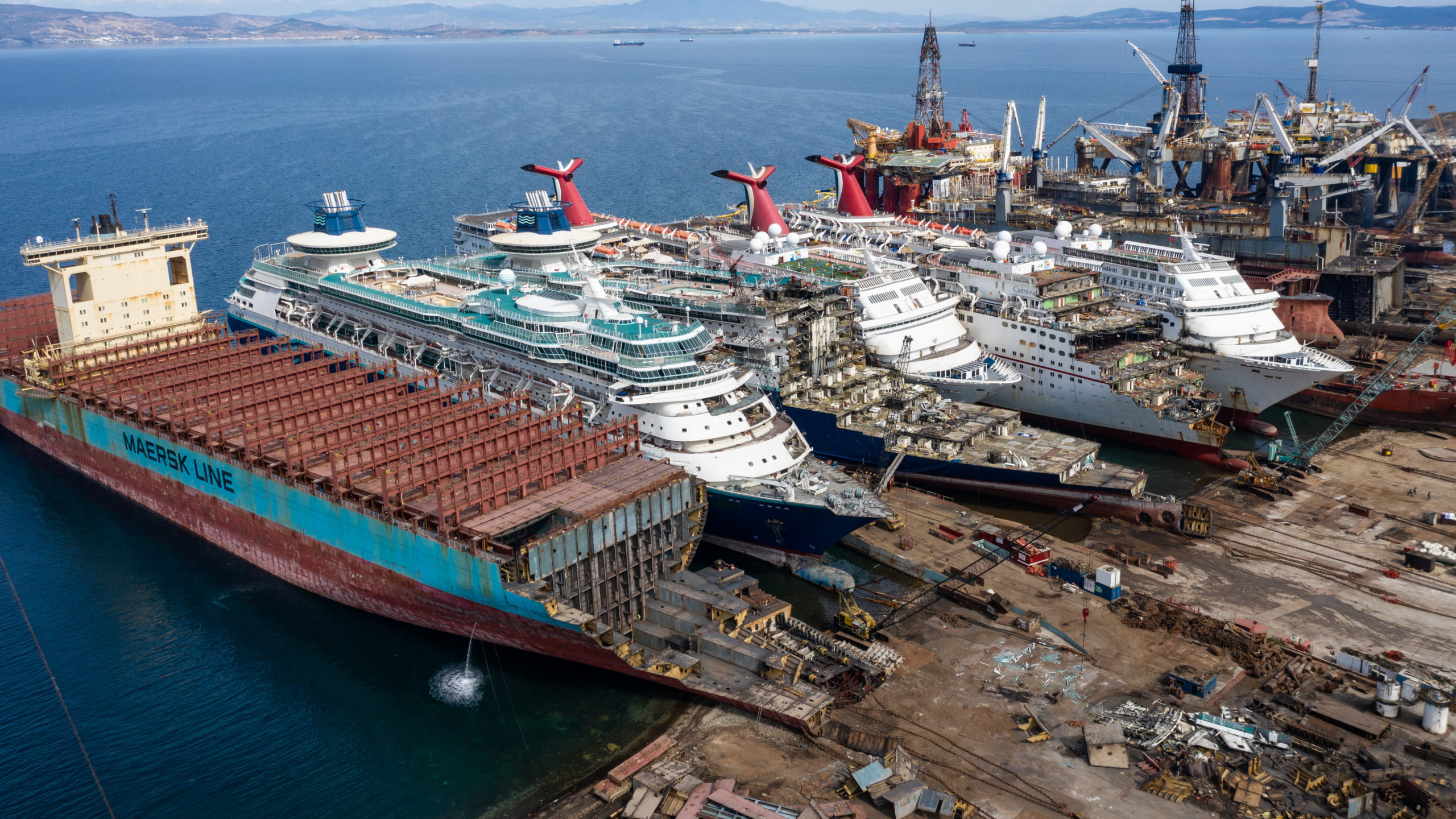 The crisis however has bolstered the years intake of ships at the Aliaga ship recycling port with business up thirty per cent on the previous year.  (Photo: Chris McGrath, Getty Images)