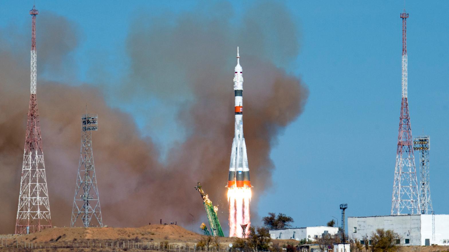 Today's launch of a Soyuz rocket from the Baikonur Cosmodrome in Kazakhstan. (Image: NASA/GCTC/Andrey Shelepin)