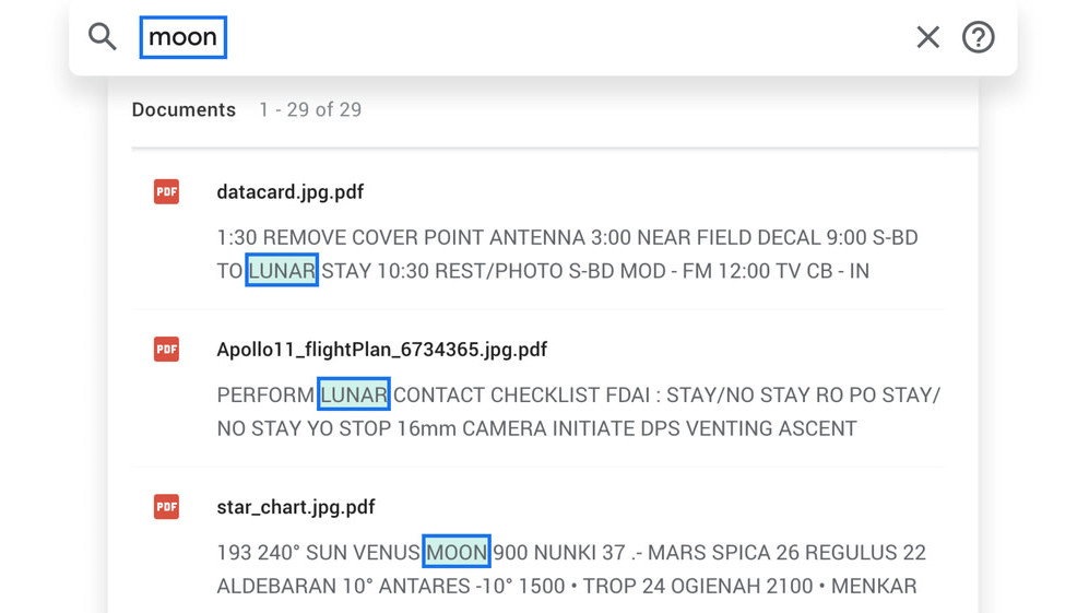 An example of how users can search through multiple documents at a time with Pinpoint. (Screenshot: Google)