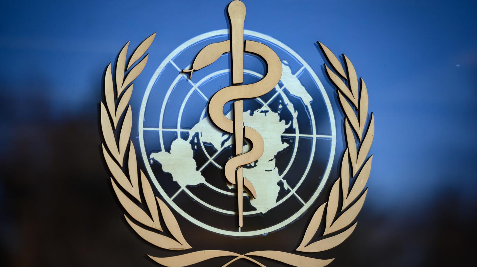 A photo of the logo of the World Health Organisation at their headquarters in Geneva, Switzerland. (Photo: Fabrice Coffrini, Getty Images)