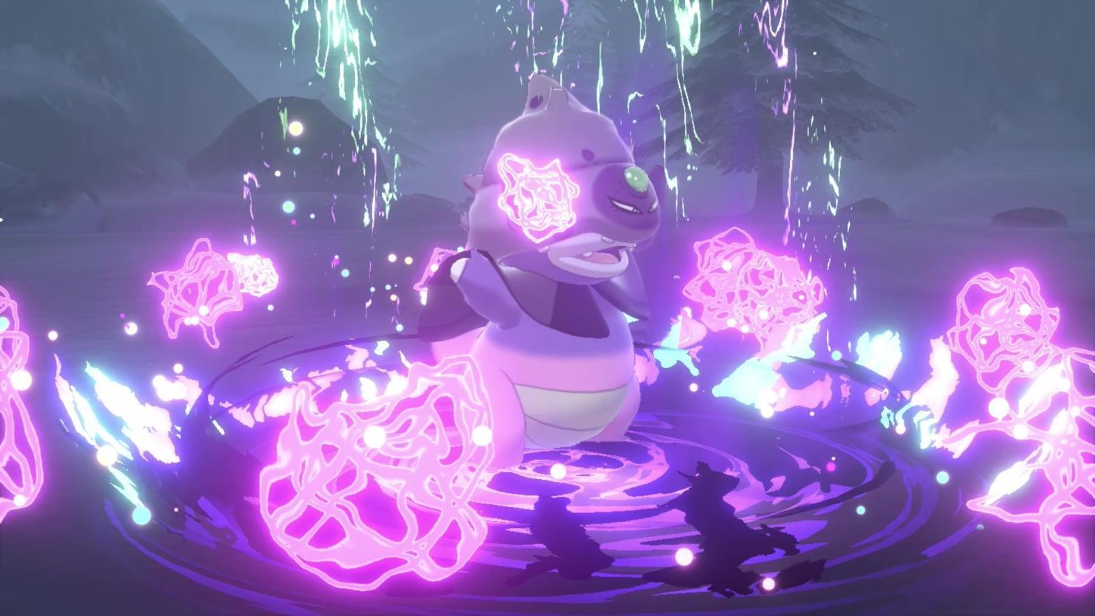 A Galarian Slowking using move Eerie Spell to hurt an opponent. (Image: Nintendo)