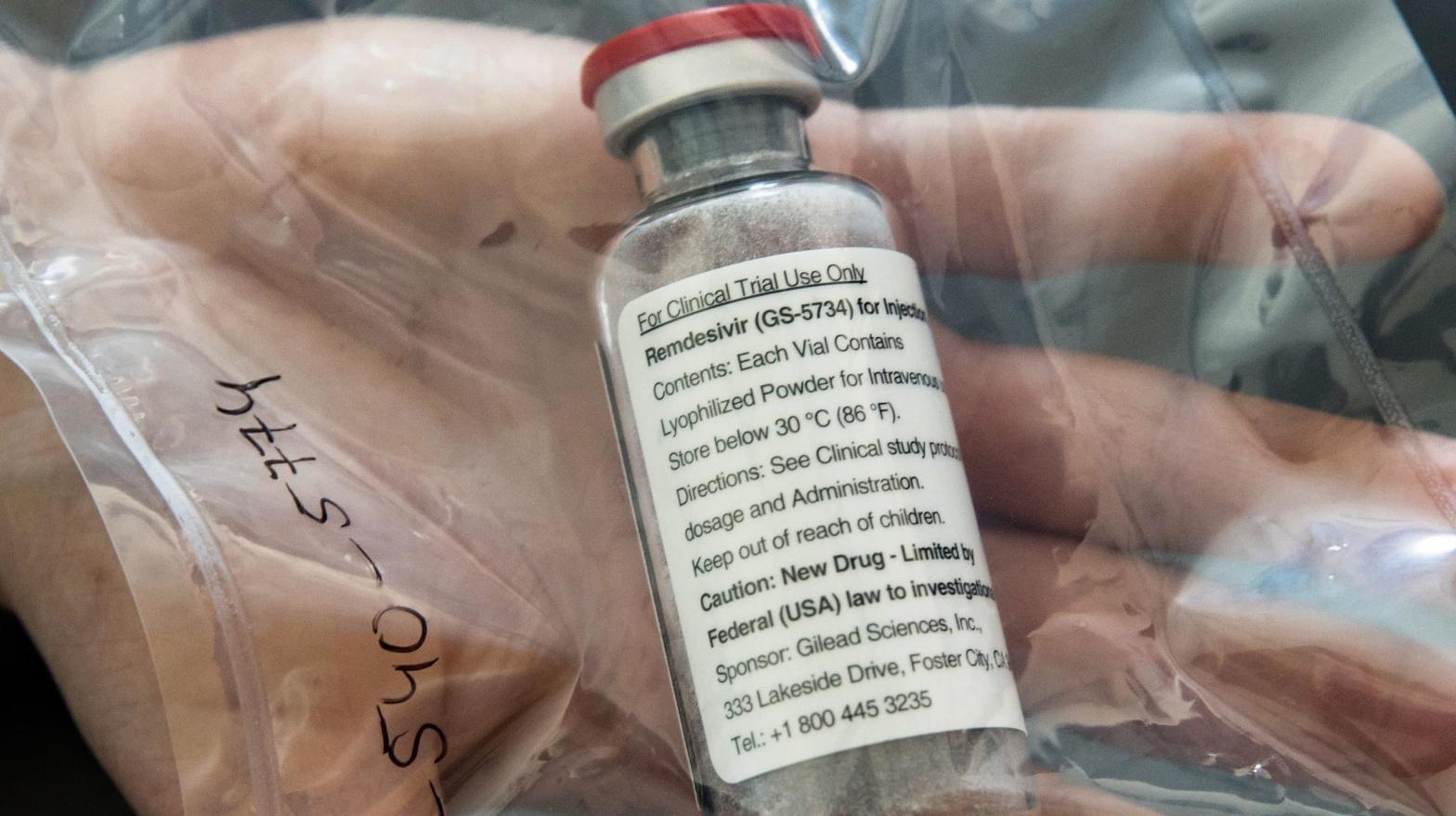A vial of the drug Remdesivir, which is given via IV.  (Photo: Ulrich Perrey /POOL/AFP, Getty Images)