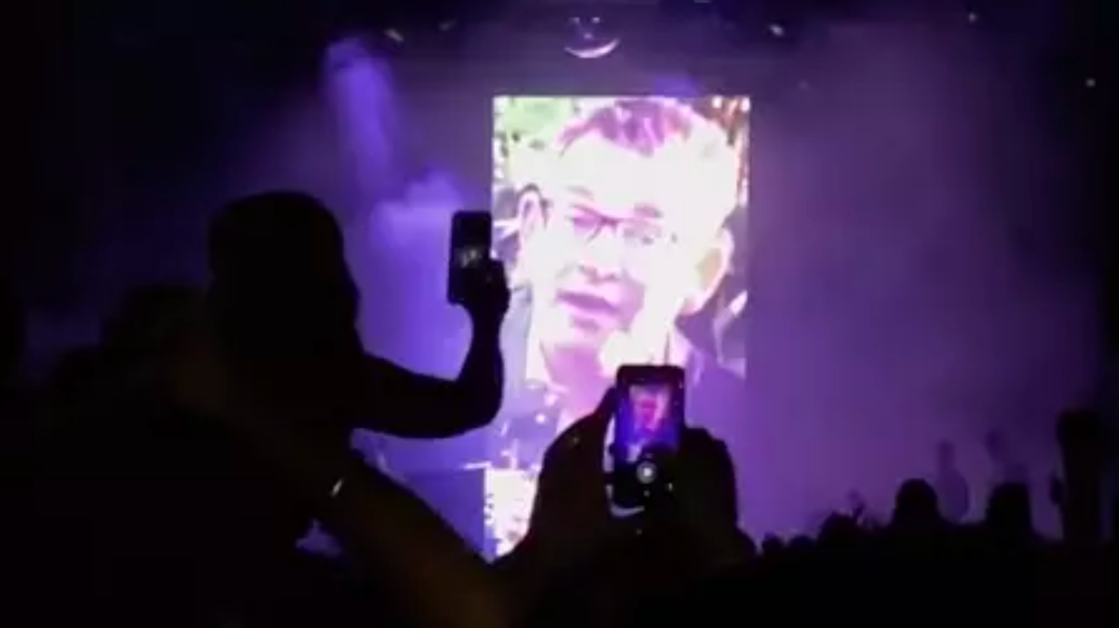 A screenshot of Dan Andrews being played in a nightclub in Perth taken from a tiktok