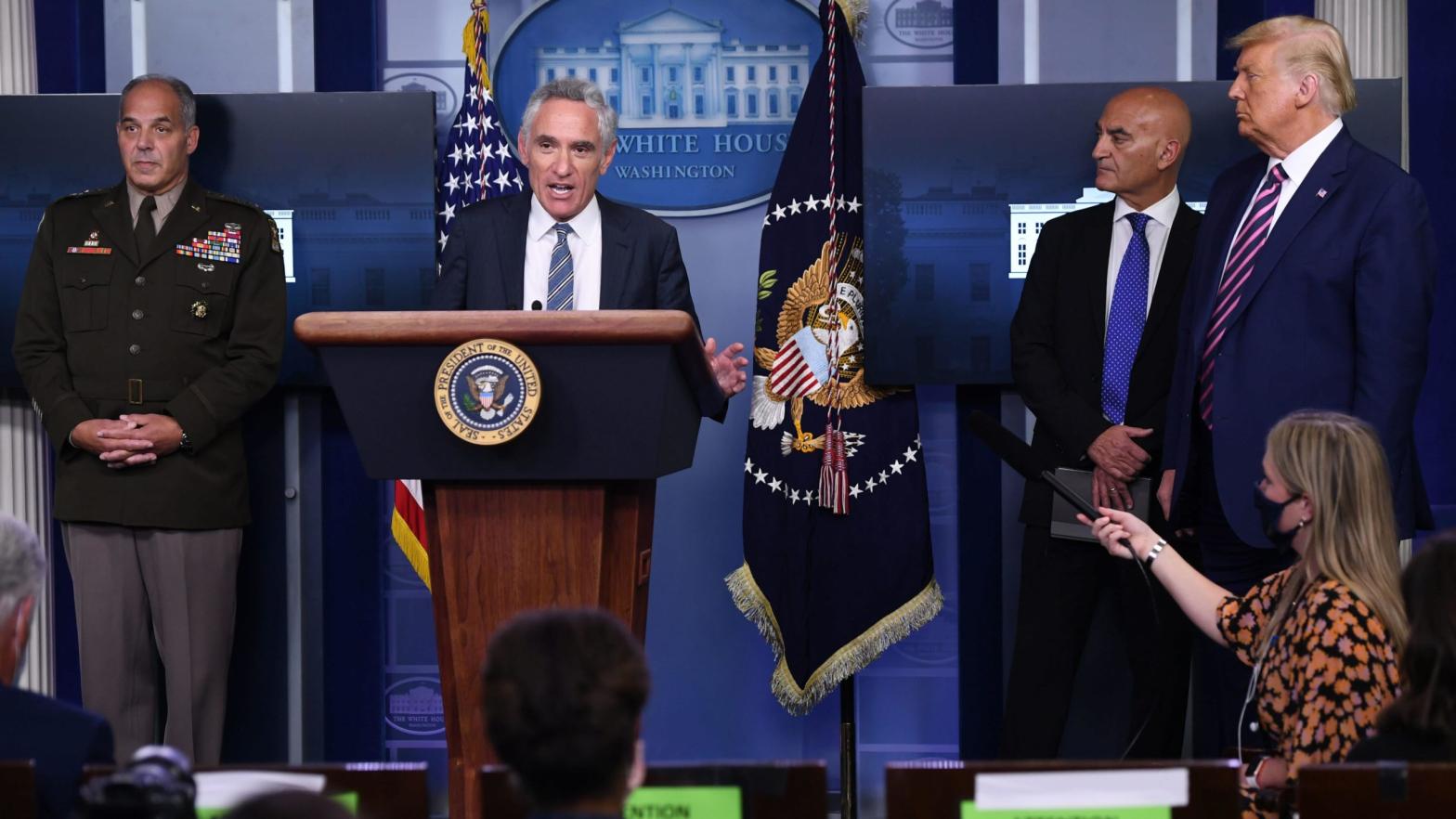 Dr. Scott Atlas, a member of the federal coronavirus task force, speaks during a press conference at the White House in Washington, DC, September 18, 2020. (Photo: Saul Loeb, Getty Images)