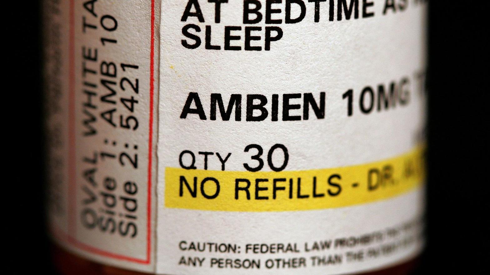 A prescription bottle of Ambien, also called zolpidem (Photo: Tim Boyle, Getty Images)