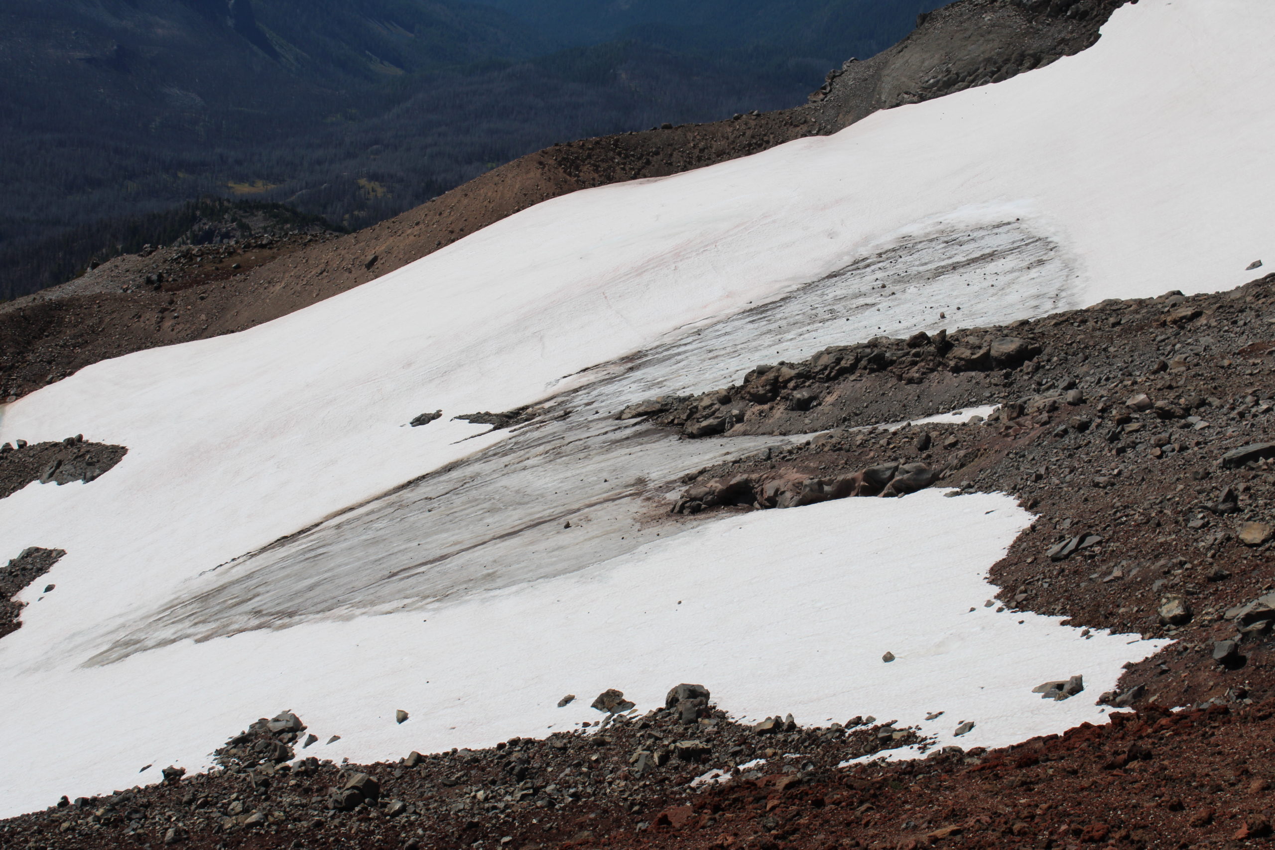 The ice and snow remnants of Clark Glacier. (Photo: Anders Carlson)