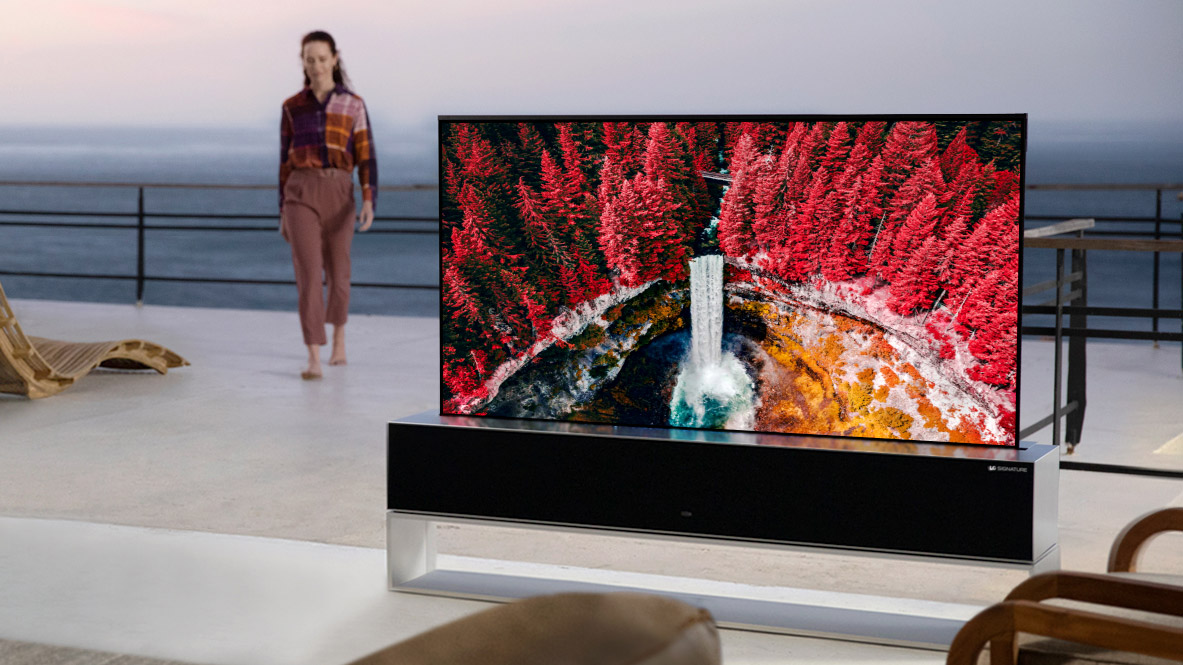 Why spend $US87,000 ($122,714) on a TV and then waste your time looking at a picturesque view of the ocean? (Image: LG)
