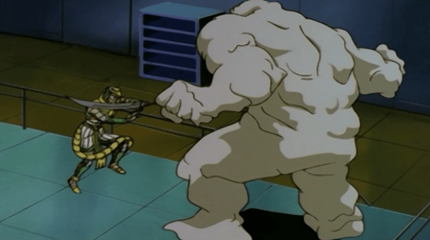 Just a mummy fightin' a giant monster made of unbaked sourdough, seriously, no big deal. (Screenshot: WildBrain)
