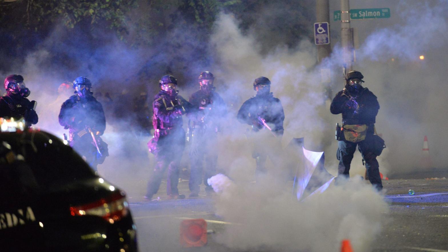 A cloud of tear gas deployed against protestors in Portland, Oregon on July 26, 2020. (Photo:  Ankur Dholakia, Getty Images)