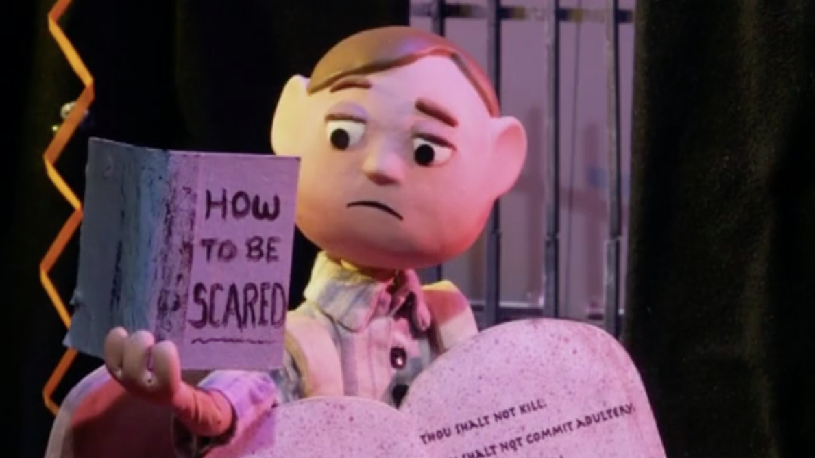 Orel trying to figure out how to be scared. (Image: Adult Swim)