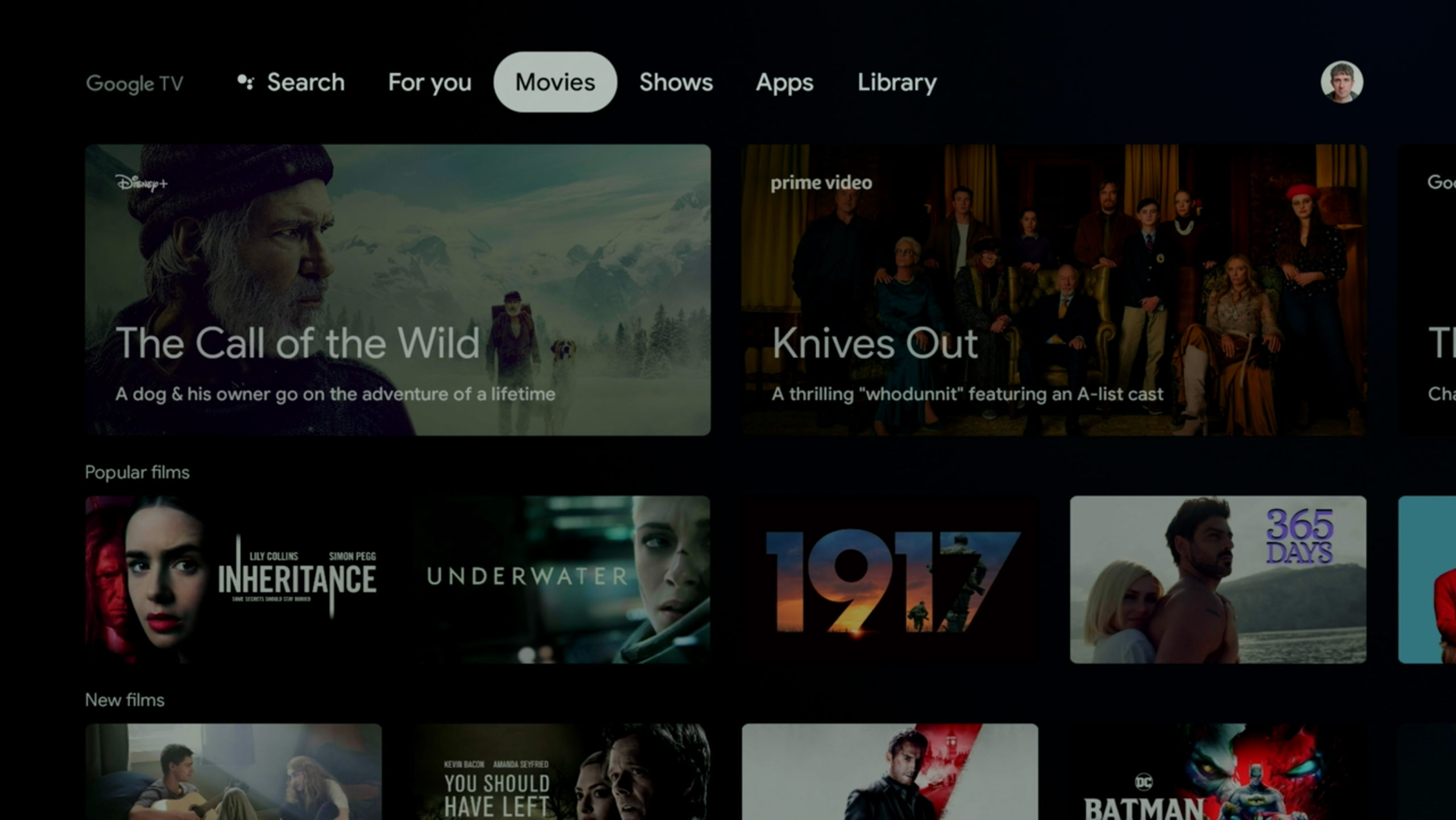Google TV will show you movies and shows across multiple streaming services. (Screenshot: Google TV)