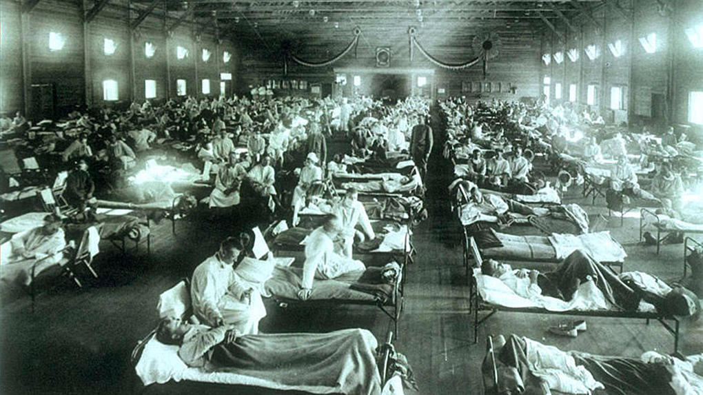 The 1918 pandemic began on a WWI army base in central Kansas, Camp Funston pictured here. (Photo: WikiCommons via the National Museum of Health and Medicine, Armed Forces Institute of Pathology, Washington, D.C., United States)
