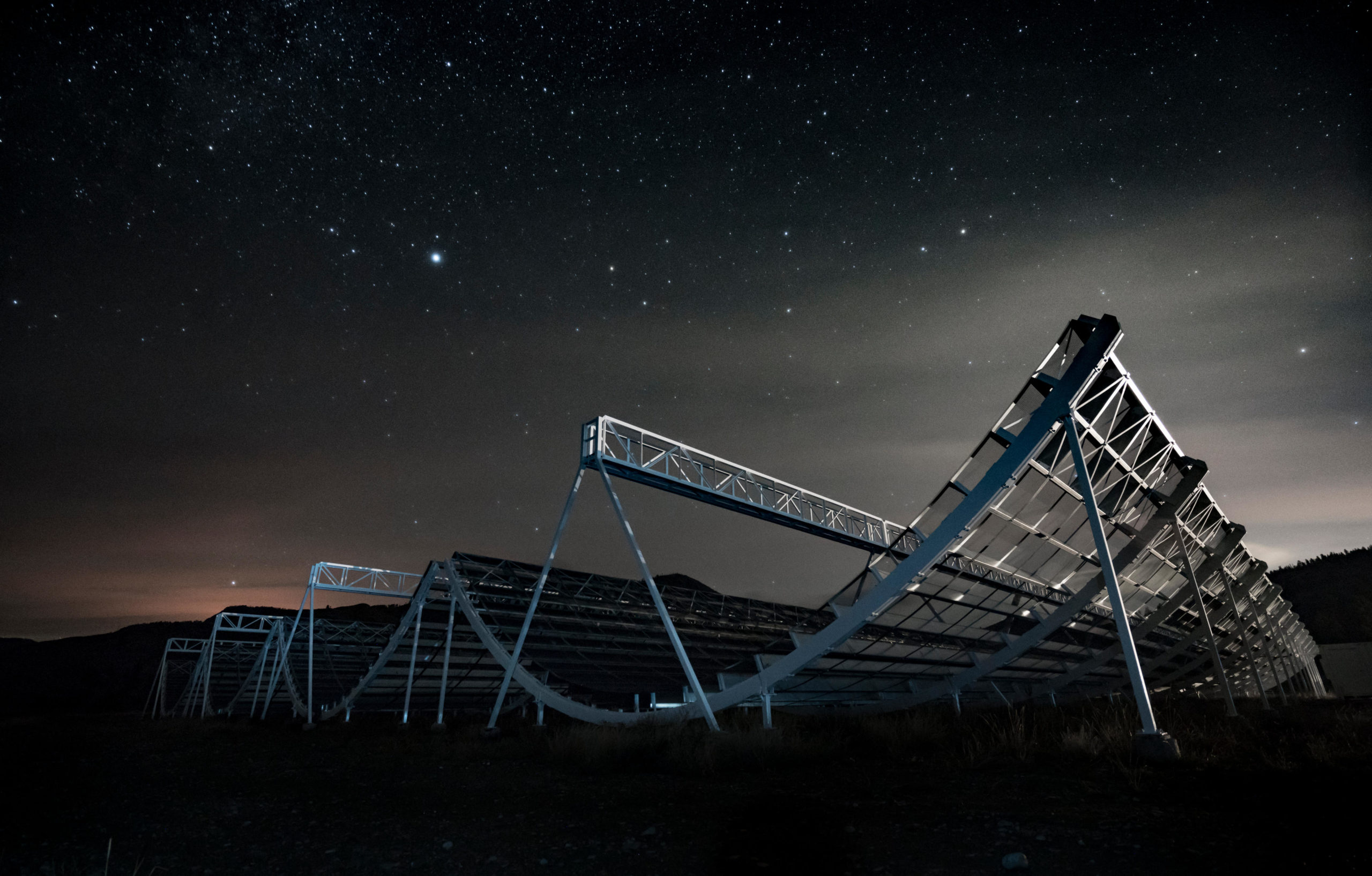The CHIME telescope. (Image: Andre Renard / CHIME Collaboration)