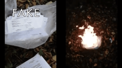 Viral Video of Man Burning Trump Ballots Is Totally Fake