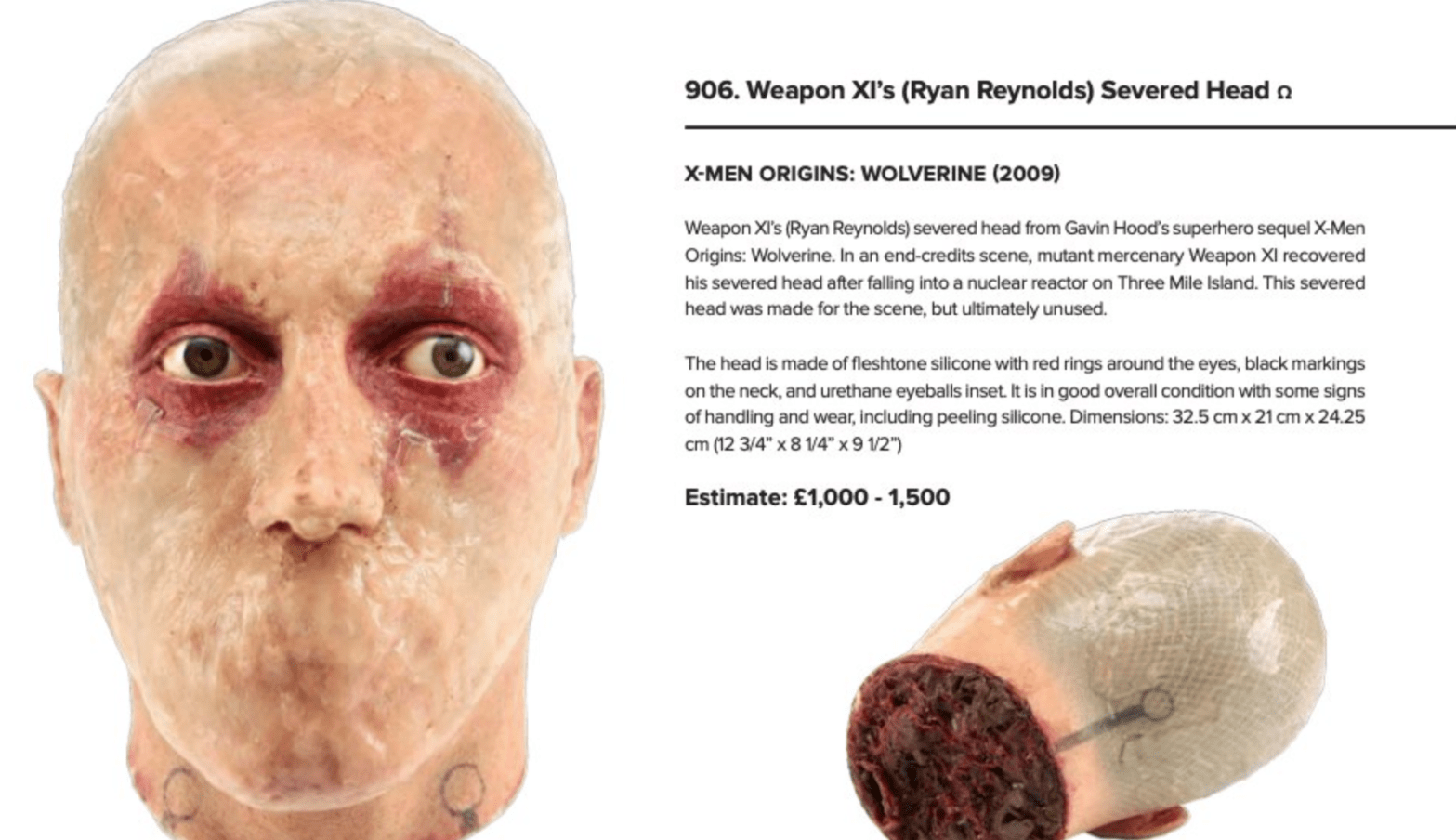 ryan reynolds severed head prop store