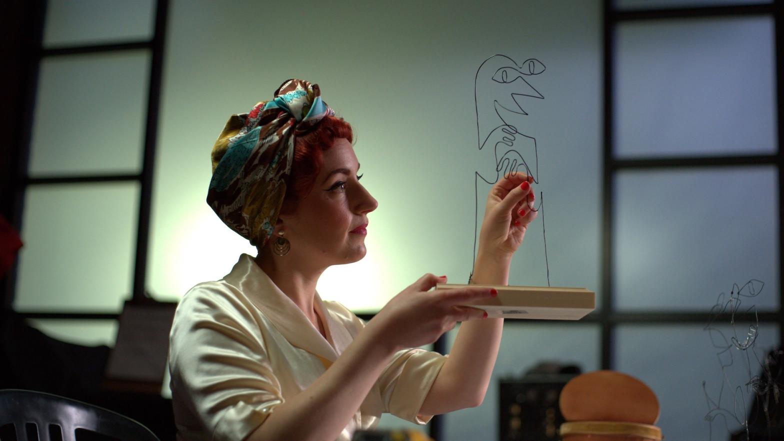 Pixar animator Deanna Marsigliese works with a character from Soul in Inside Pixar. (Photo: Disney Plus)
