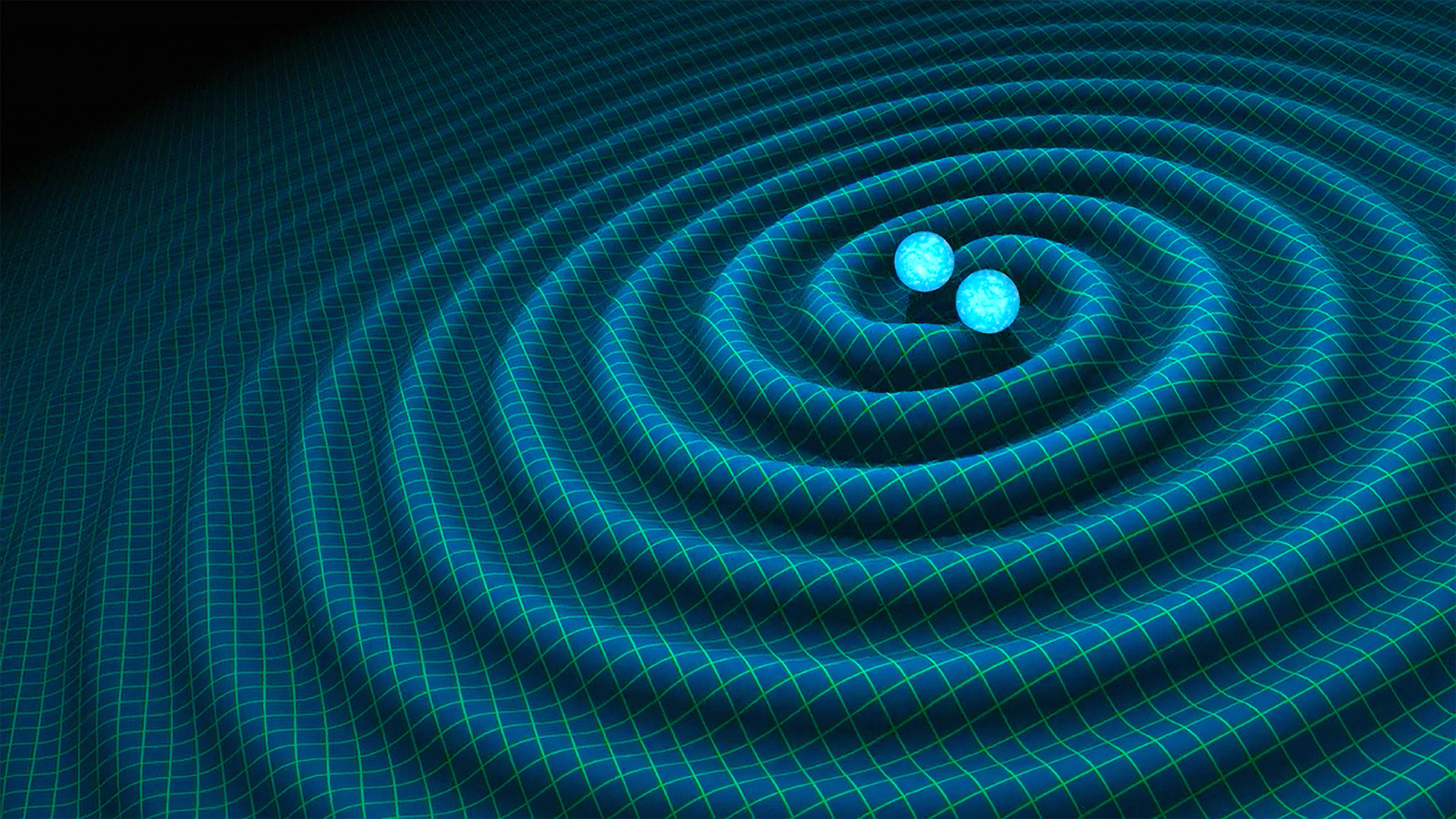 Artist's impression of gravitational waves generated by binary neutron stars. (Image: R. Hurt/Caltech-JPL)