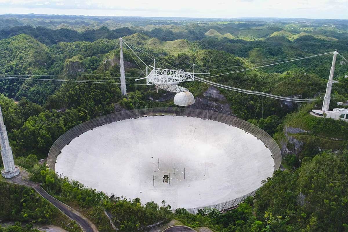 Arecibo Observatory in spring 2019, before the cable failures. (Photo: UCF Today)
