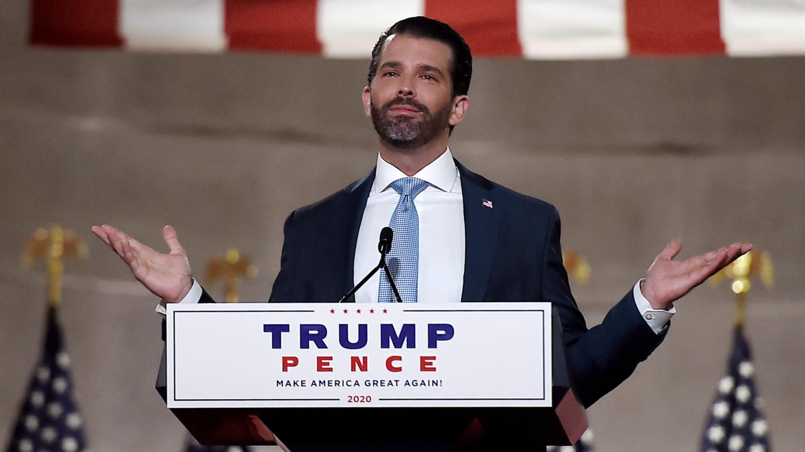 The president's eldest son Donald Trump Jr., pictured here speaking at a Republican convention in D.C. last summer, reportedly tested positive for the coronavirus this week. (Photo: Olivier Douliery, Getty Images)