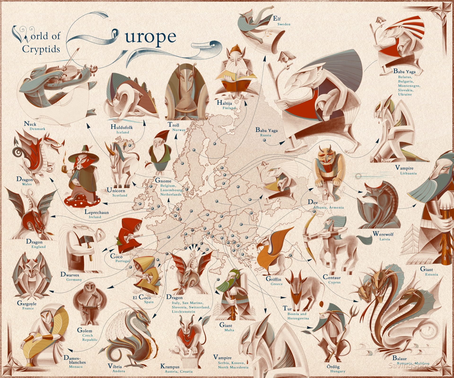 cryptid map europe most popular cryptids
