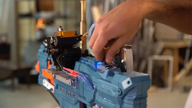 The Only Thing You Have to Pump on a Gas Engine-Powered Nerf Blaster Is Fuel