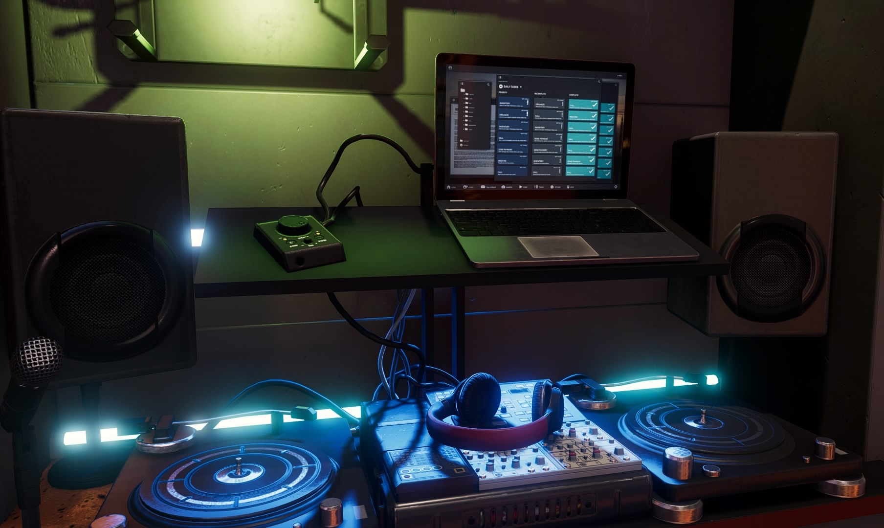 Miles' beat making setup. (Screenshot: Sony/Insomniac)
