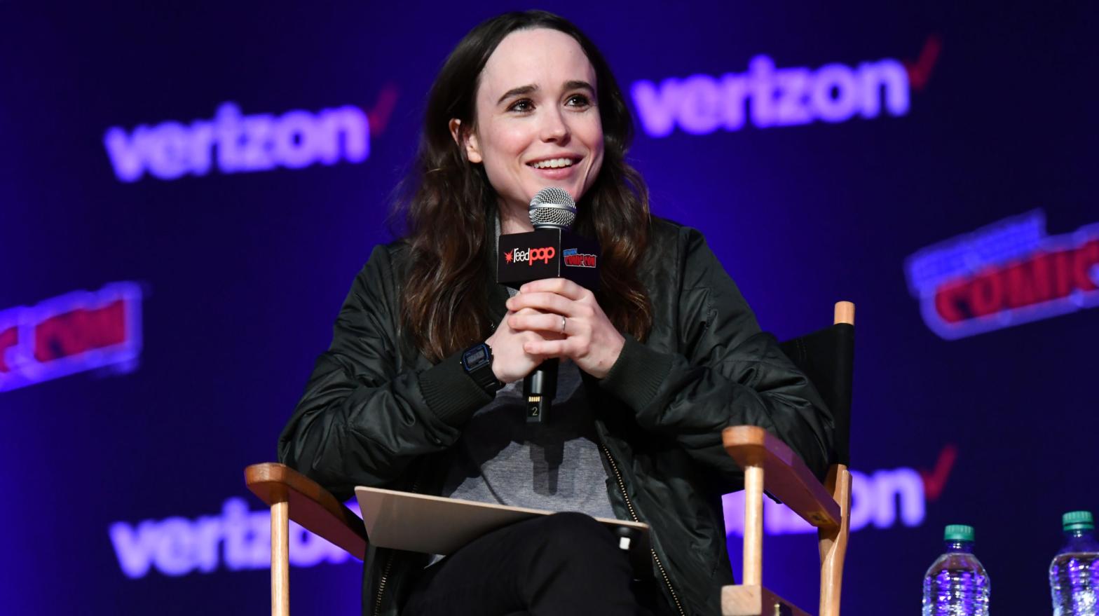 Elliot Page speaking at New York Comic Con in 2018. (Photo: Noam Galai/Getty, Getty Images)