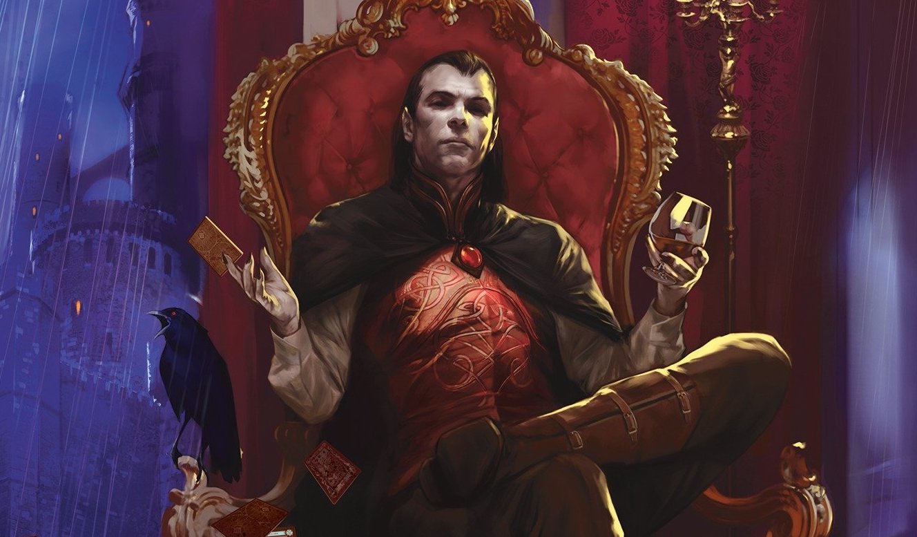 Partial cover of the 2016 Curse of Strahd adventure module by Ben Oliver. And yes, that is Strahd. (Image: Wizards of the Coast)