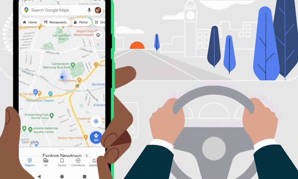 Here's a demo of the new Go Tab inside Google Maps. (Gif: Google)