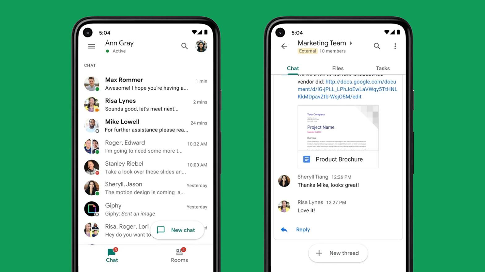 The current Google Chat app. (Image: Google)