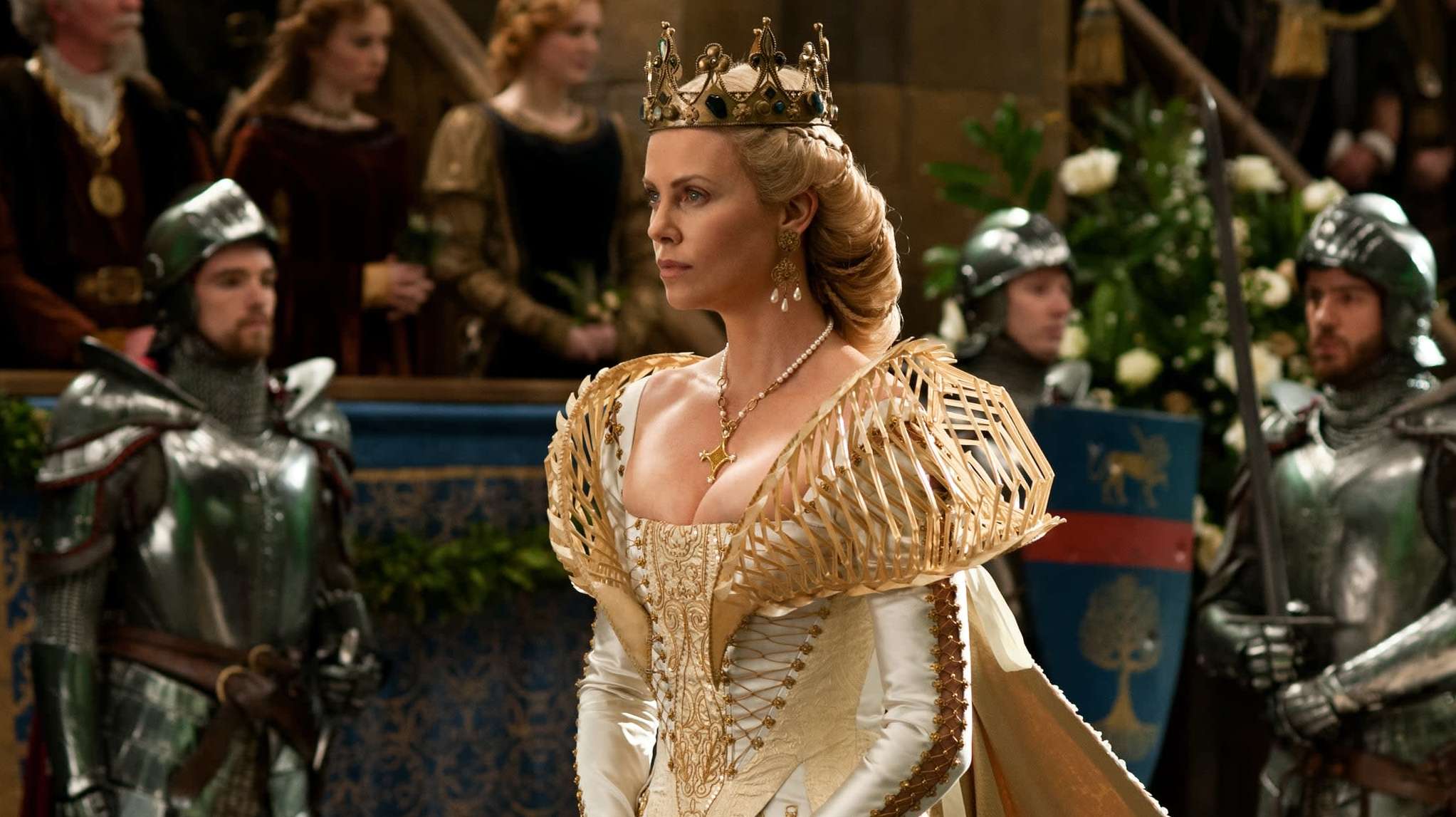 Charlize Theron may have shoulder pads for days, but that's still way too medieval.  (Image: Universal Pictures)