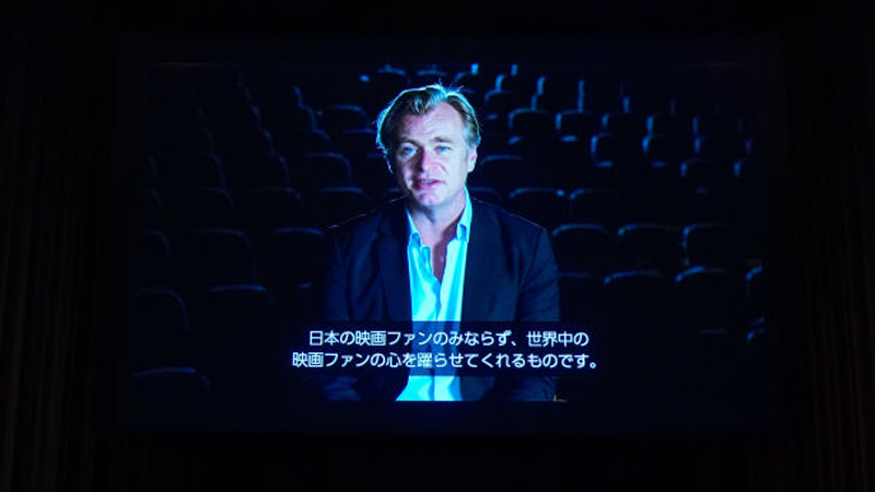 Christopher Nolan delivers a video message during the opening ceremony of the 33rd Tokyo International Film Festival on October 31, 2020. (Photo: Christopher Jue/Stringer, Getty Images)