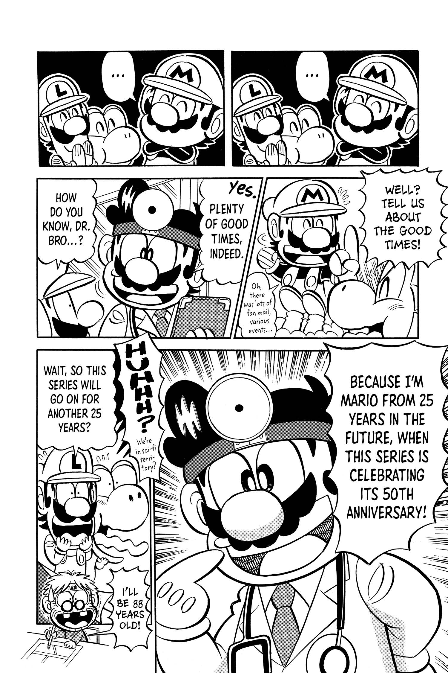 Mario and Luigi meeting Dr. Mario. (Image: Viz Media)